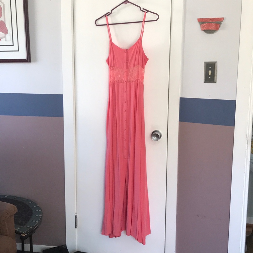 Salmon-colored dress